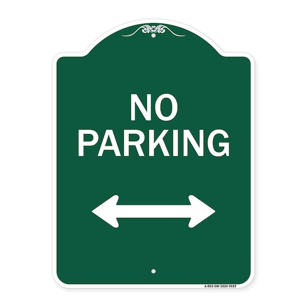 Signmission No Parking With Bidirectional Arrow Heavy-Gauge Aluminum Architectural Sign, 24" x 18", GW-1824-9819 A-DES-GW-1824-9819 - main